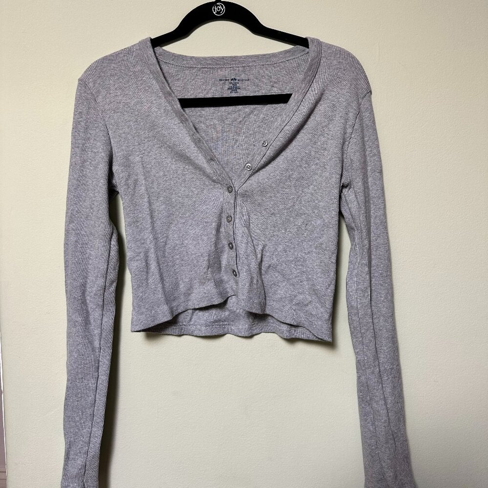 Brandy Melville Grey Button Up Cardigan (One-size-fits all)